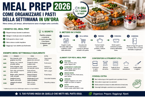 Meal Prep 2026: Come Organizzare i Pasti della Settimana in un’Ora